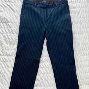 Theory Straight Leg Tailored Cropped Striped Trousers - Size 6
